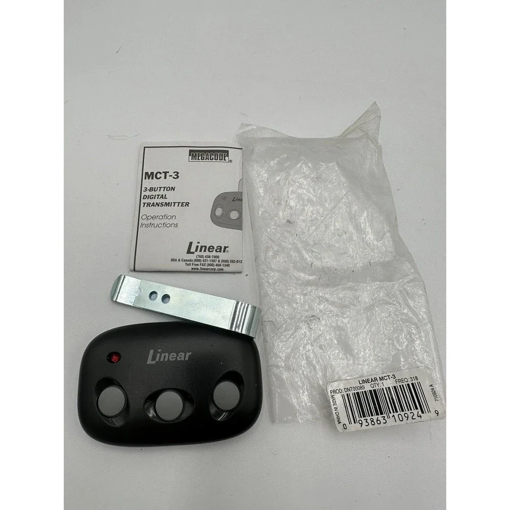 Linear MegaCode 3-Channel Visor Transmitter MCT-3 - Picture 1 of 3